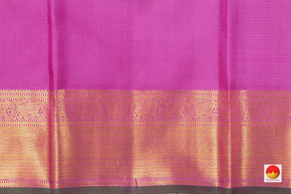 Pink Kanchipuram Vairaoosi Silk Saree With Medium Border Handwoven Pure Silk For Wedding Wear PV NYC 1070 - Silk Sari - Panjavarnam