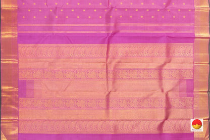 Pink Kanchipuram Vairaoosi Silk Saree With Medium Border Handwoven Pure Silk For Wedding Wear PV NYC 1070 - Silk Sari - Panjavarnam PV NYC 1070