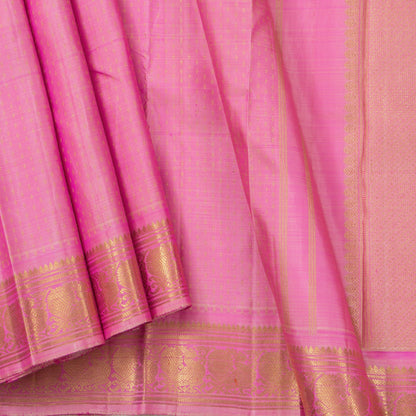 Pink Kanjivaram Silk Saree With Zari Butta For Festive Wear PV NYC 1215 - Silk Sari - Panjavarnam PV NYC 1215