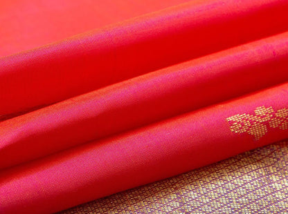 Pink Light Weight Kanchipuram Silk Saree With Purple Border Handwoven Pure Silk Pure Zari For Festive Wear PV SA 2035 - Silk Sari - Panjavarnam