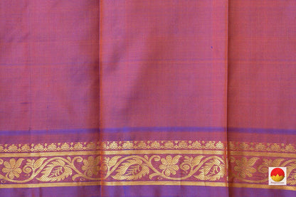 Pink Light Weight Kanchipuram Silk Saree With Purple Border Handwoven Pure Silk Pure Zari For Festive Wear PV SA 2035 - Silk Sari - Panjavarnam