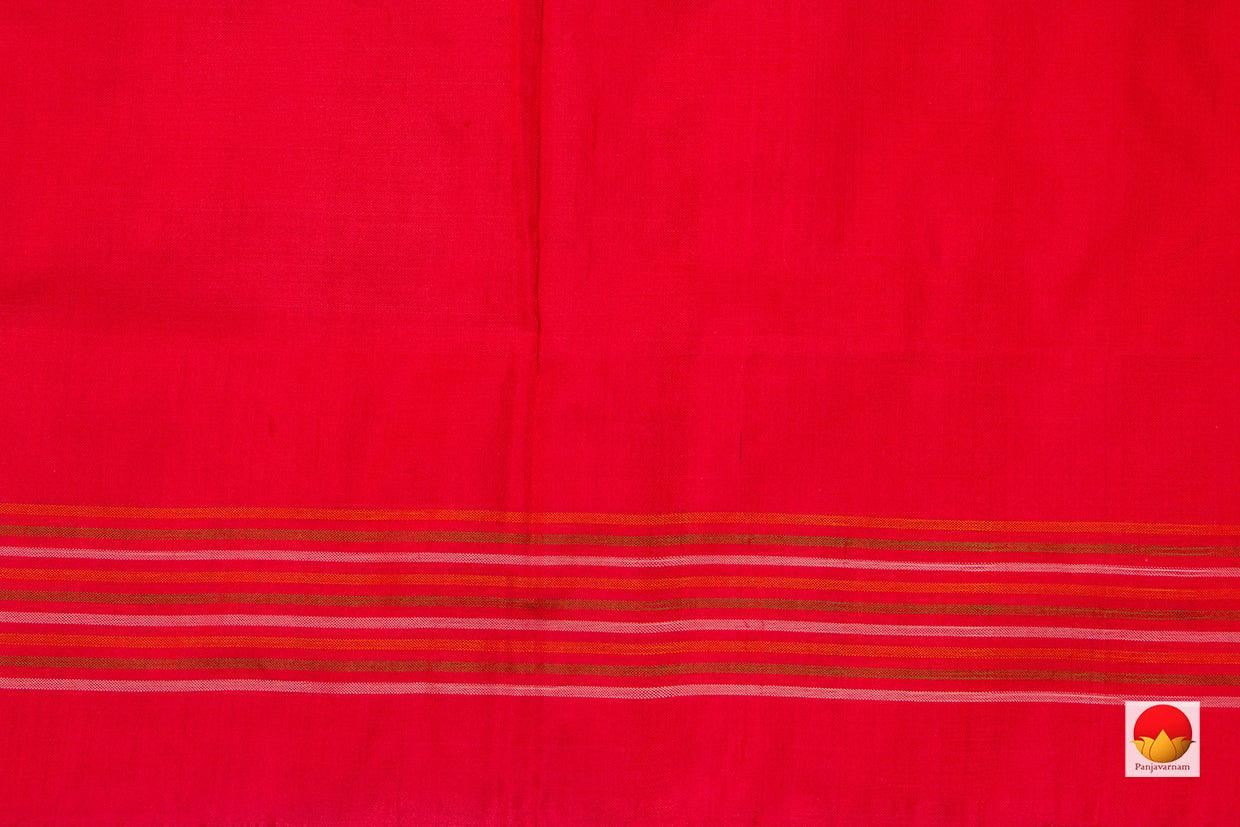 Pink Pochampally Silk Saree With Red Border Ikat Handwoven Pure Silk For Office Wear PIK 319 - Silk Sari - Panjavarnam