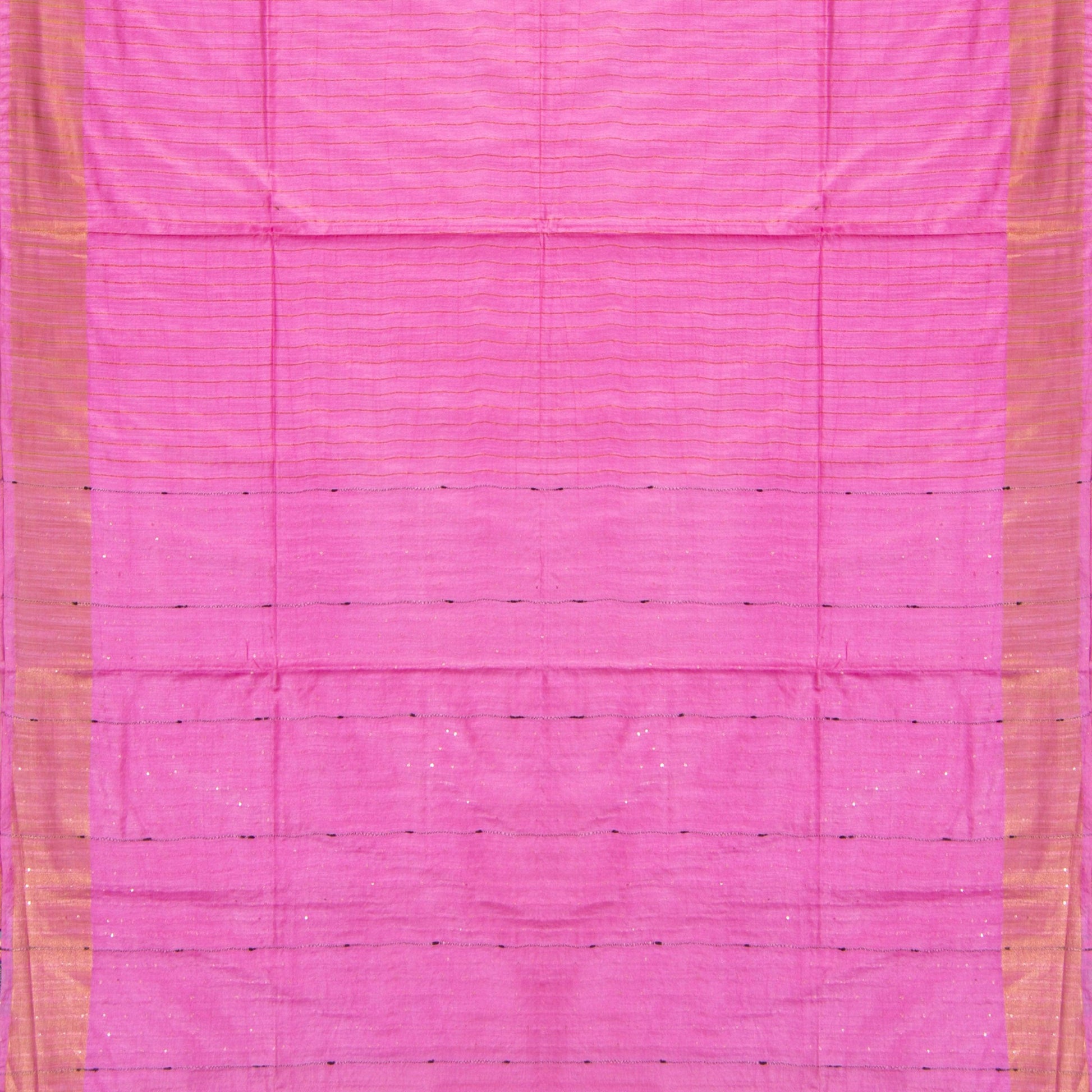 Pink Tussar Silk Saree Handwoven PT 2074 - Tussar Silk - Panjavarnam PT 2074