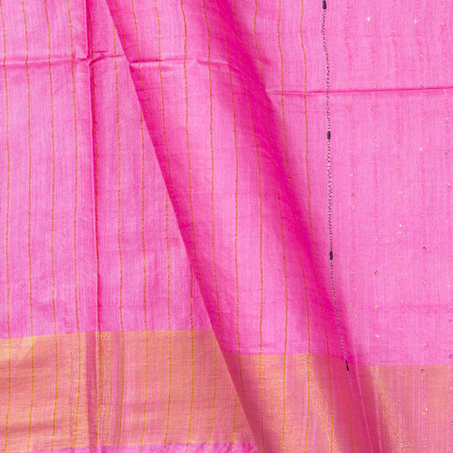 Pink Tussar Silk Saree Handwoven PT 2074 - Tussar Silk - Panjavarnam PT 2074