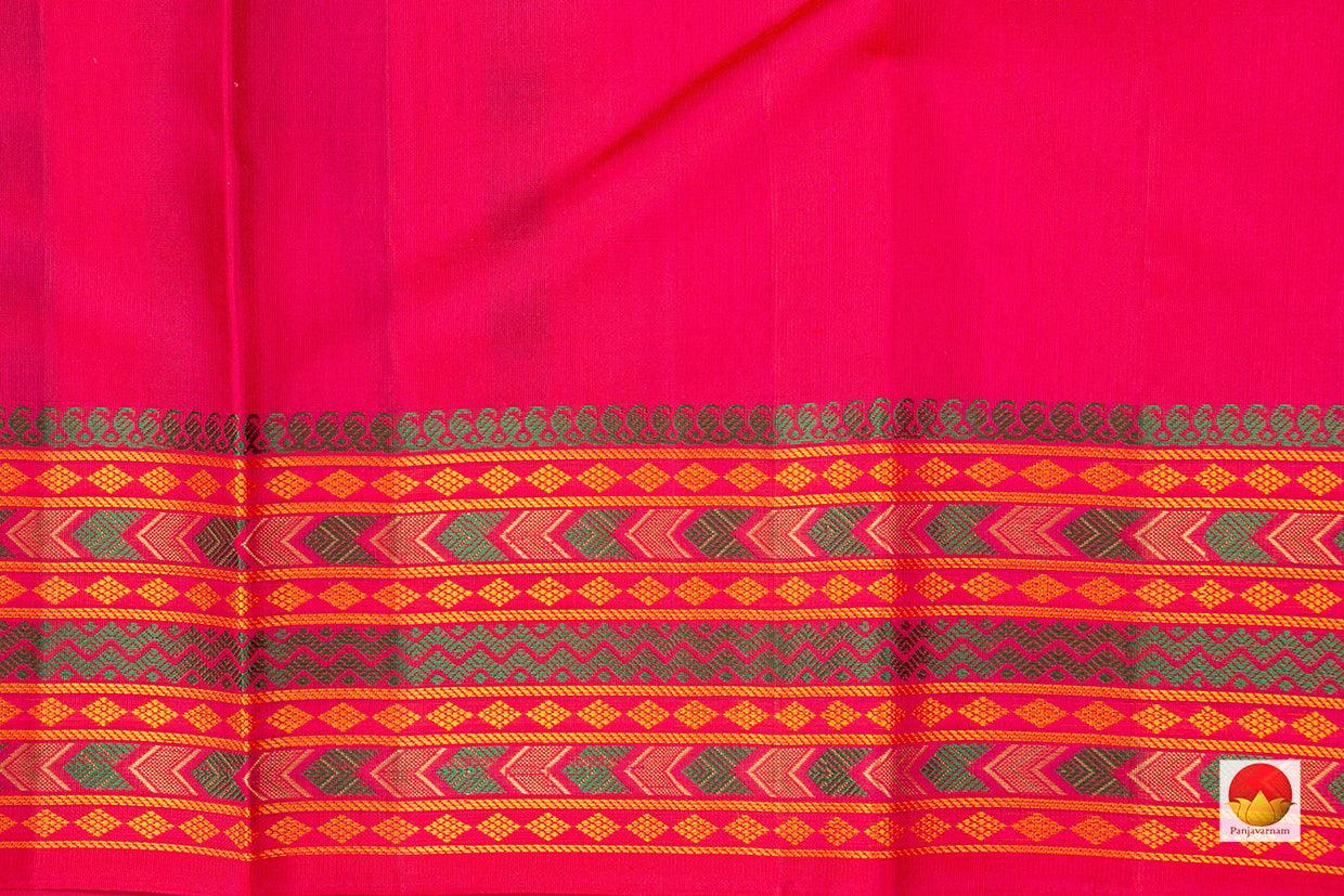 Pink With Floral Buttas Kanchipuram Silk Saree Handwoven Pure Silk No Zari For Festive Wear PV RM NZ 440 - Silk Sari - Panjavarnam PV RM NZ 440