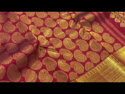 MaroonTraditional Design Handwoven Pure Silk Kanjivaram Saree  Pure Zari For Wedding WearPV G 1818
