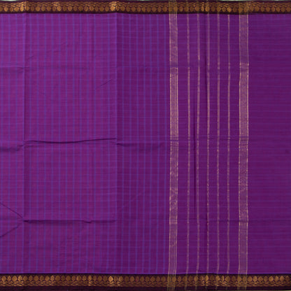 Purple And Brown Kanchi Cotton Saree PV MM KC 132 - Cotton Saree - Panjavarnam PV MM KC 132