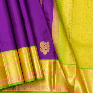 Purple And Green Kanchipuram Silk Saree For Wedding Wear PV NYC 1518 - Silk Sari - Panjavarnam PV NYC 1518
