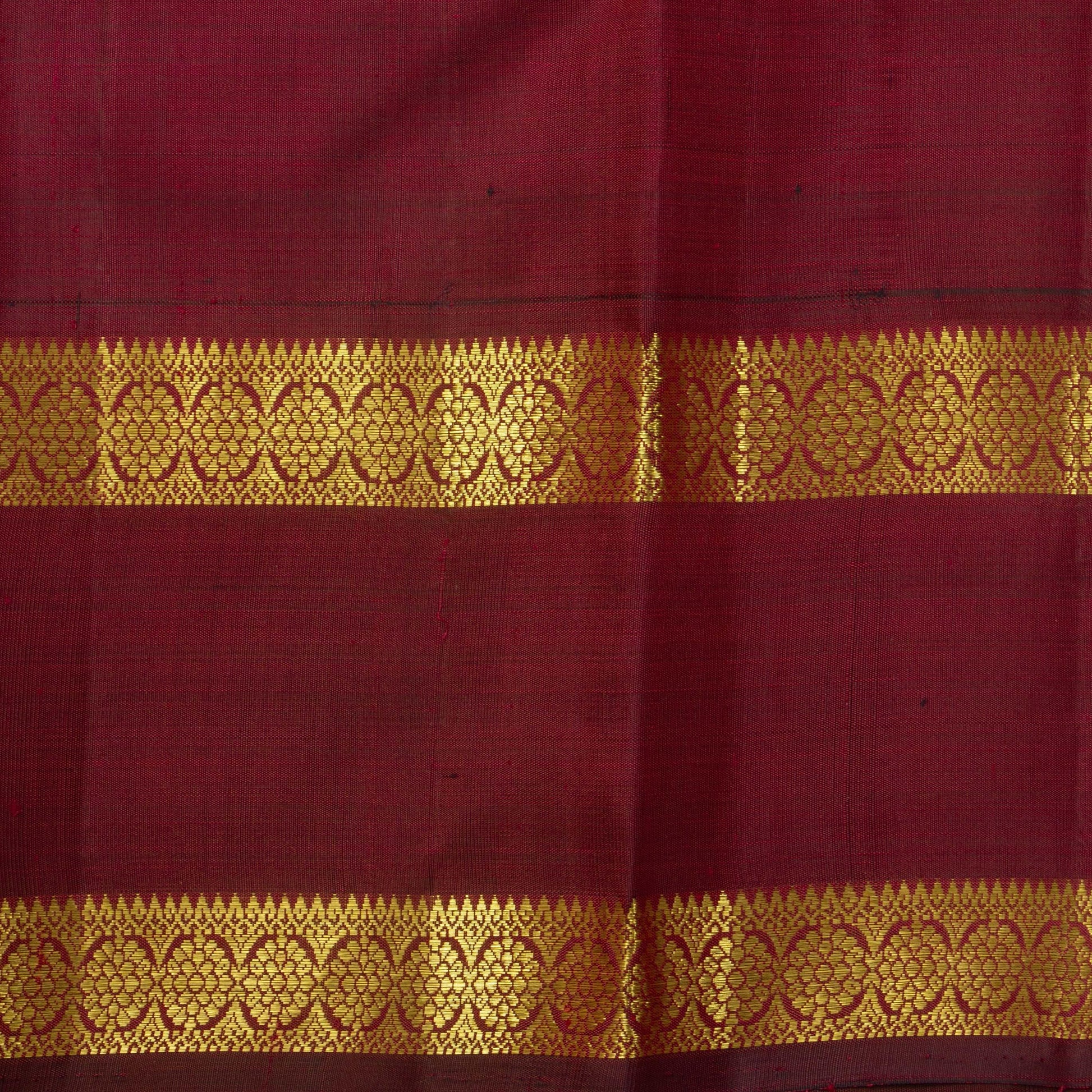 Purple And Maroon Kanjivaram Silk Saree With Rettai Pettu Border For Festive Wear PV NYC 1197 - Silk Sari - Panjavarnam PV NYC 1197