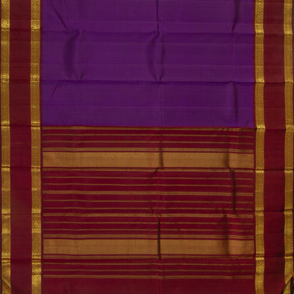 Purple And Maroon Kanjivaram Silk Saree With Rettai Pettu Border For Festive Wear PV NYC 1197 - Silk Sari - Panjavarnam PV NYC 1197