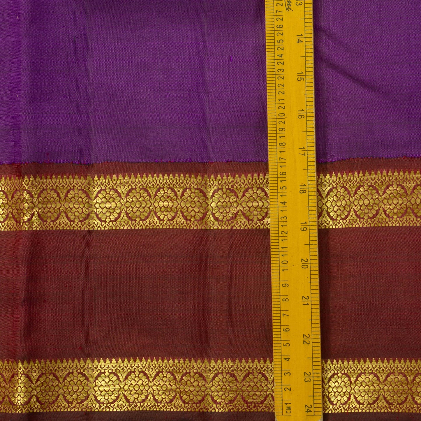 Purple And Maroon Kanjivaram Silk Saree With Rettai Pettu Border For Festive Wear PV NYC 1197 - Silk Sari - Panjavarnam PV NYC 1197