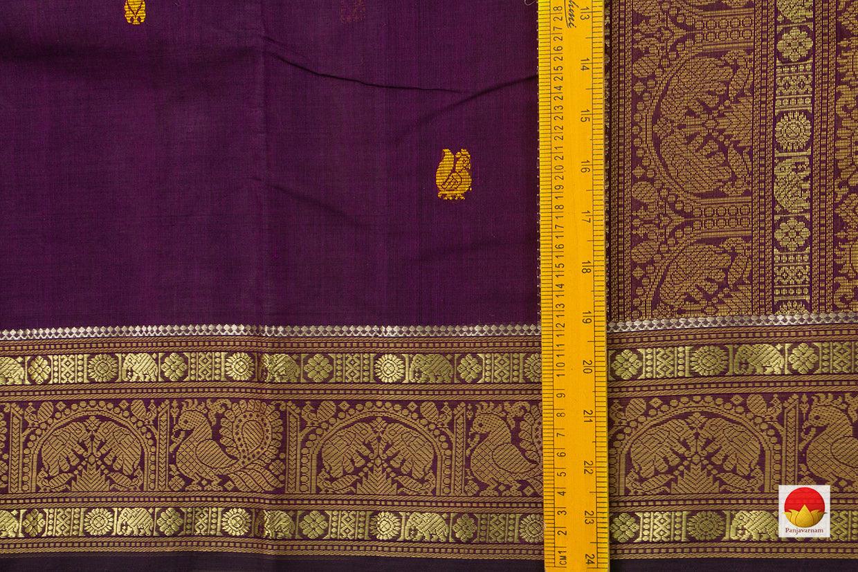 Purple And Mustard Kanchi Cotton Saree For Office Wear PV KC 405 - Cotton Saree - Panjavarnam PV KC 405