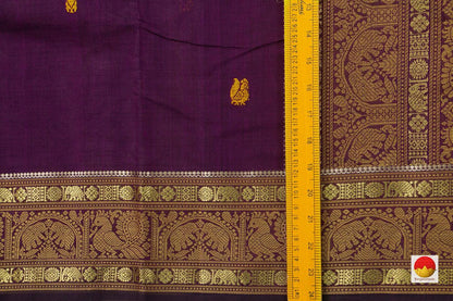 Purple And Mustard Kanchi Cotton Saree For Office Wear PV KC 405 - Cotton Saree - Panjavarnam PV KC 405