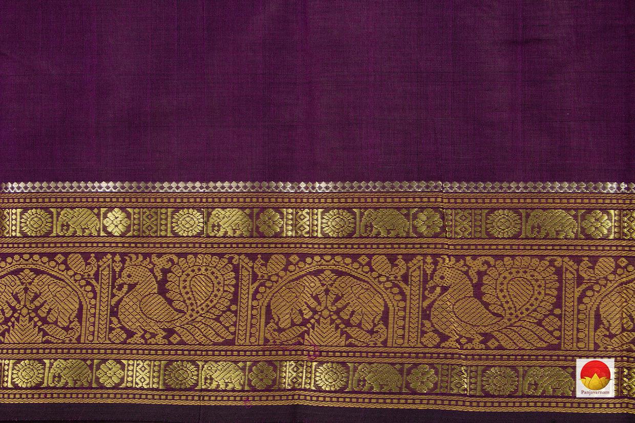 Purple And Mustard Kanchi Cotton Saree For Office Wear PV KC 405 - Cotton Saree - Panjavarnam PV KC 405