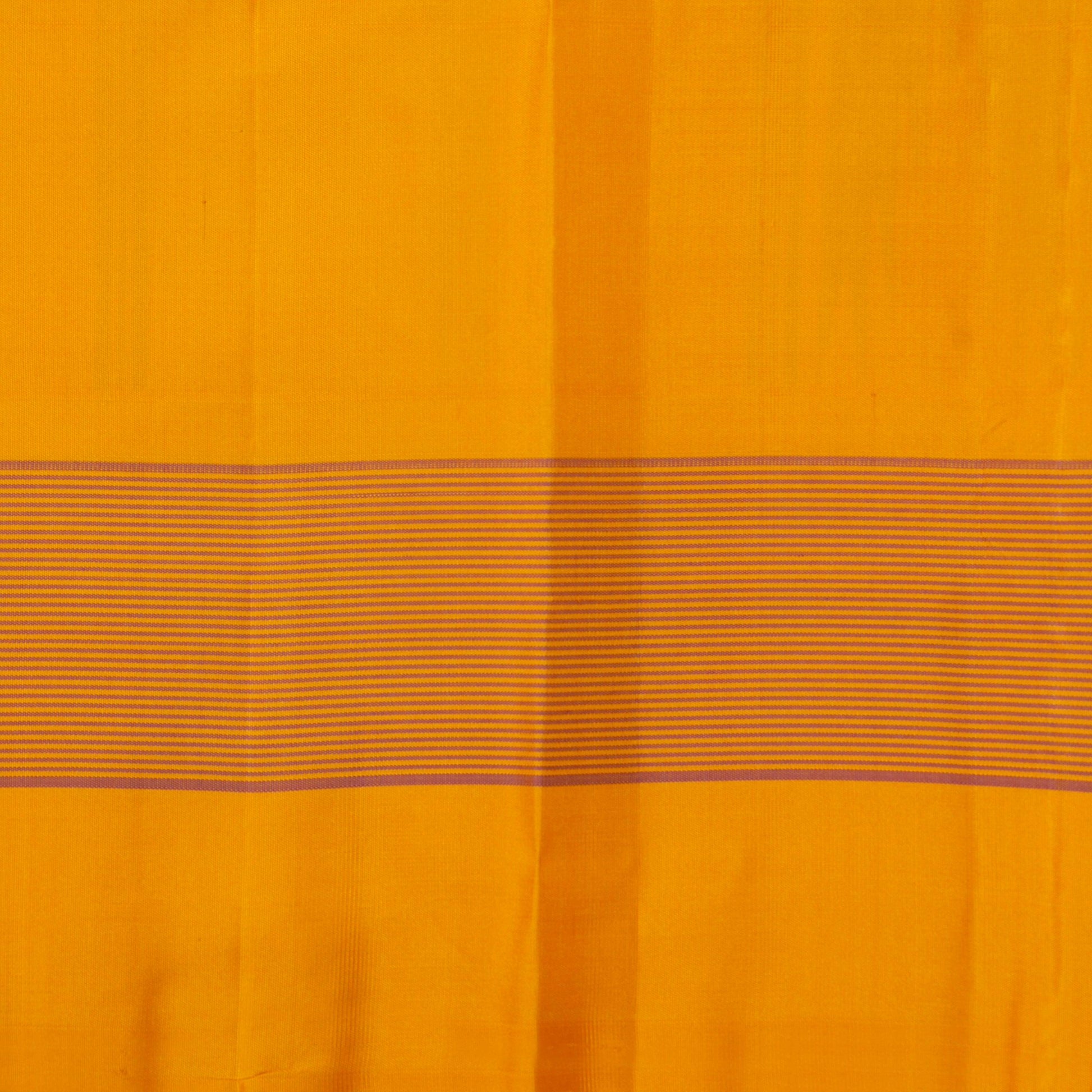 Purple And Mustard Temple Border Kanchipuram No Zari Silk Saree Light Weight For Festive Wear PV KNN 247 A - Silk Sari - Panjavarnam PV KNN 247 A