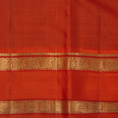 Purple And Orange Kanchipuram Silk Saree Handwoven Pure Silk Pure Zari For Festive Wear PV GTA 99 - Silk Sari - Panjavarnam PV GTA 99