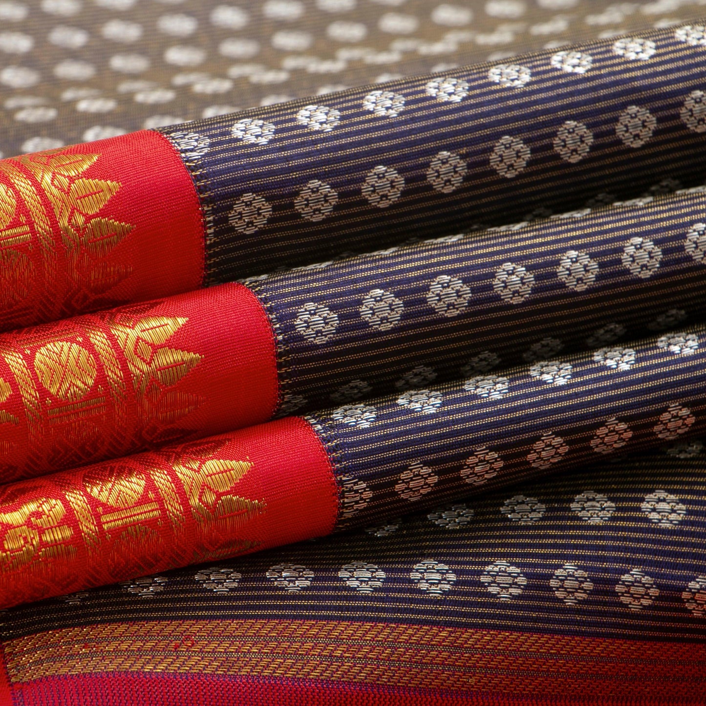 Purple And Red Kanchipuram Silk Saree For Wedding Wear PV NYC 1372 - Silk Sari - Panjavarnam PV NYC 1372