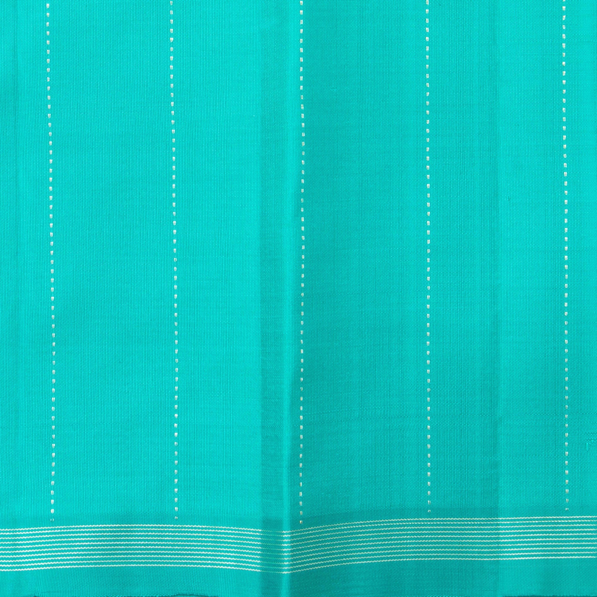 Purple And Sea Green Kanchipuram Silk Saree Borderless Handwoven Pure Silk For Festive Wear PV NYC 1249 - Silk Sari - Panjavarnam PV NYC 1249