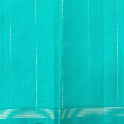 Purple And Sea Green Kanchipuram Silk Saree Borderless Handwoven Pure Silk For Festive Wear PV NYC 1249 - Silk Sari - Panjavarnam PV NYC 1249