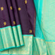 Purple And Turquoise Kanchipuram Silk Saree For Wedding Wear PV NYC 1450