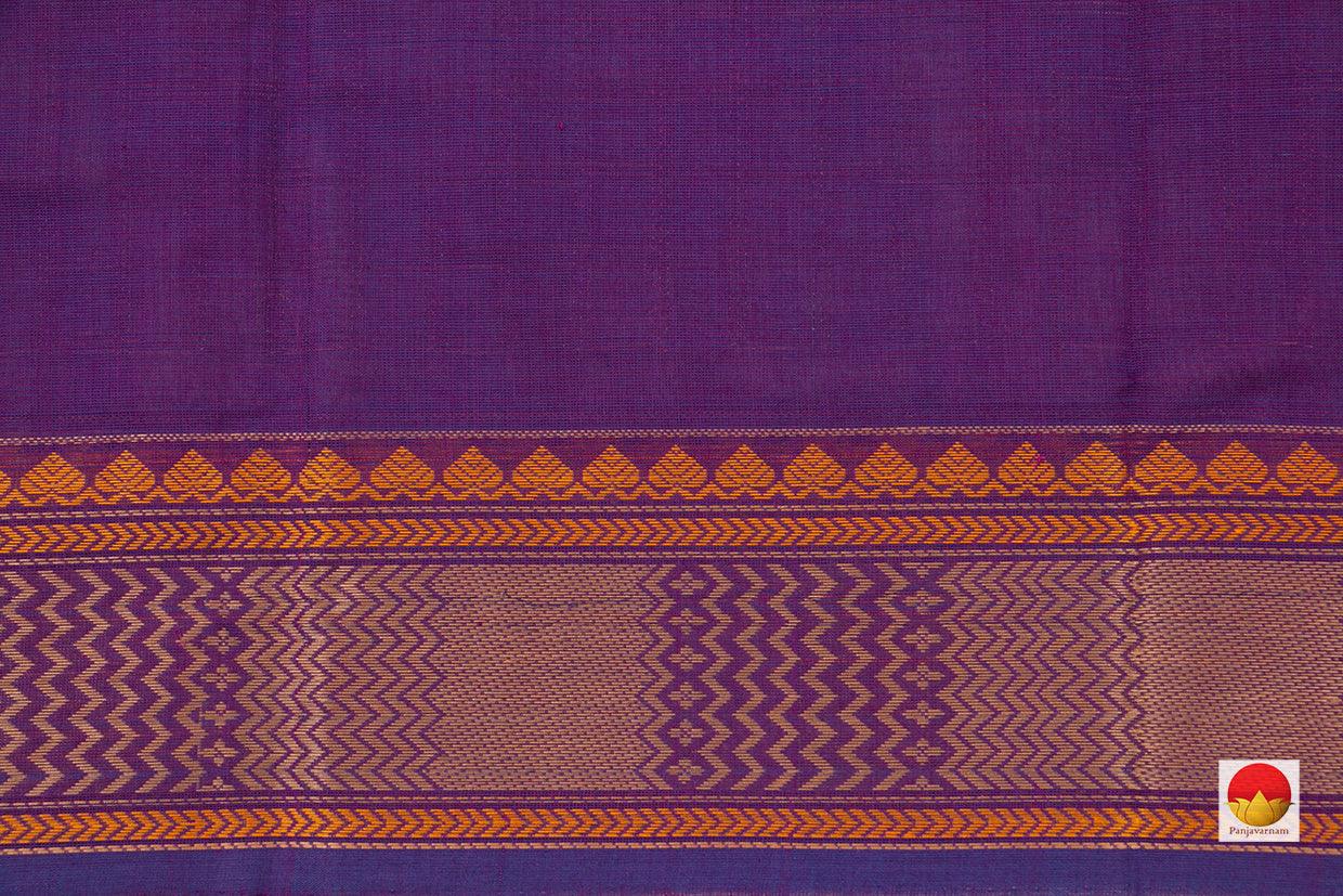 Purple Checked Kanchi Cotton Saree For Office Wear PV KC 394 - Cotton Saree - Panjavarnam PV KC 394