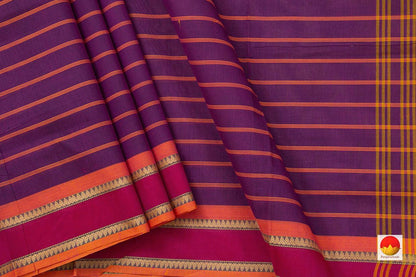 Purple Chettinad Cotton Saree For Casual Wear PV SK CC 132 - Cotton Saree - Panjavarnam PV SK CC 132