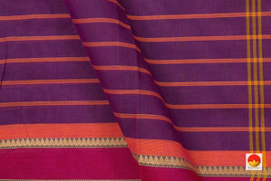 Purple Chettinad Cotton Saree For Casual Wear PV SK CC 132 - Cotton Saree - Panjavarnam PV SK CC 132