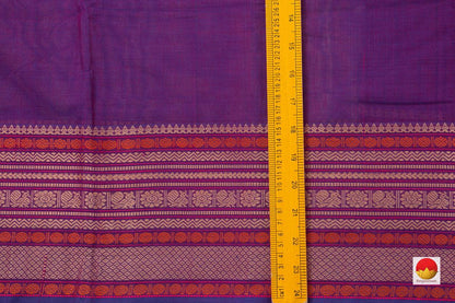 Purple Kanchi Cotton Saree Thread Work Border For Office Wear PV KC 384 - Cotton Saree - Panjavarnam