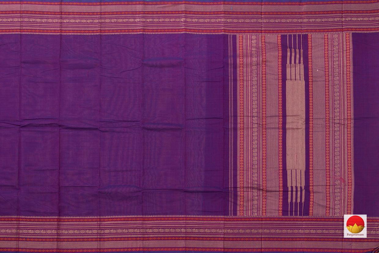 Purple Kanchi Cotton Saree Thread Work Border For Office Wear PV KC 384 - Cotton Saree - Panjavarnam PV KC 384