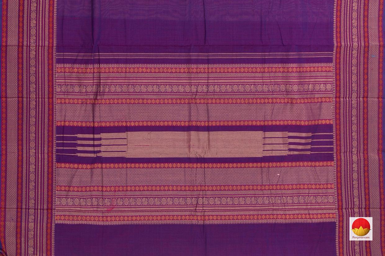 Purple Kanchi Cotton Saree Thread Work Border For Office Wear PV KC 384 - Cotton Saree - Panjavarnam PV KC 384