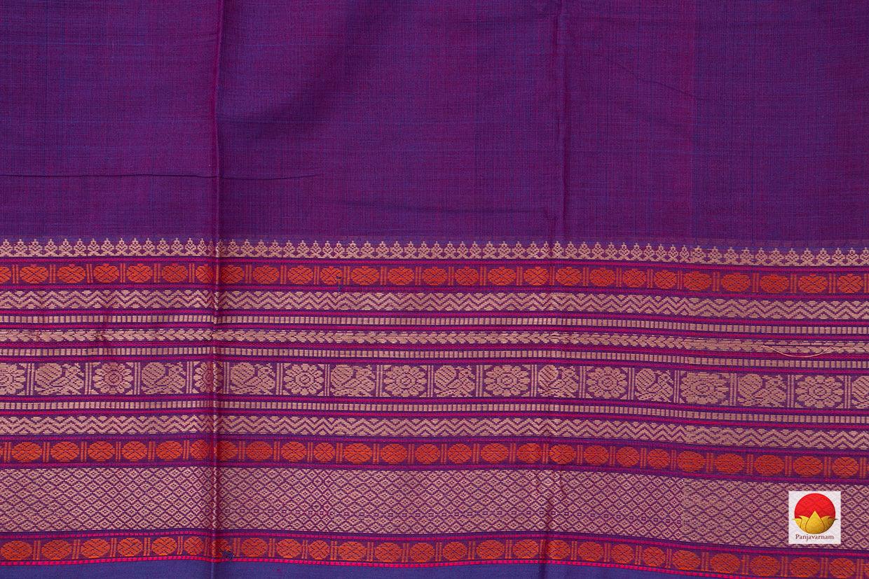 Purple Kanchi Cotton Saree Thread Work Border For Office Wear PV KC 384 - Cotton Saree - Panjavarnam PV KC 384