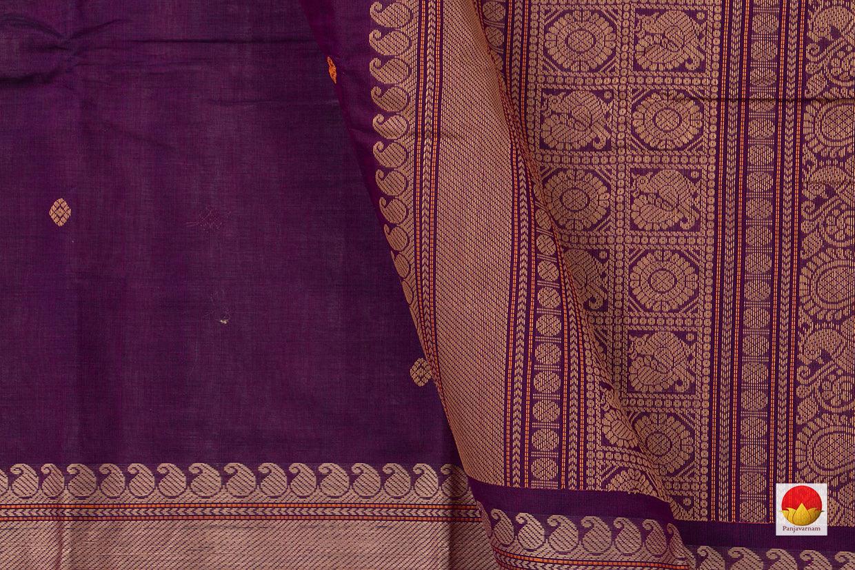 Purple Kanchi Cotton Saree With Butta For Office Wear PV KC 376 - Cotton Saree - Panjavarnam PV KC 376