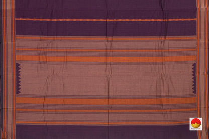 Purple Kanchi Cotton Saree With Vertical Stripes For Office Wear PV KC 381 - Cotton Saree - Panjavarnam