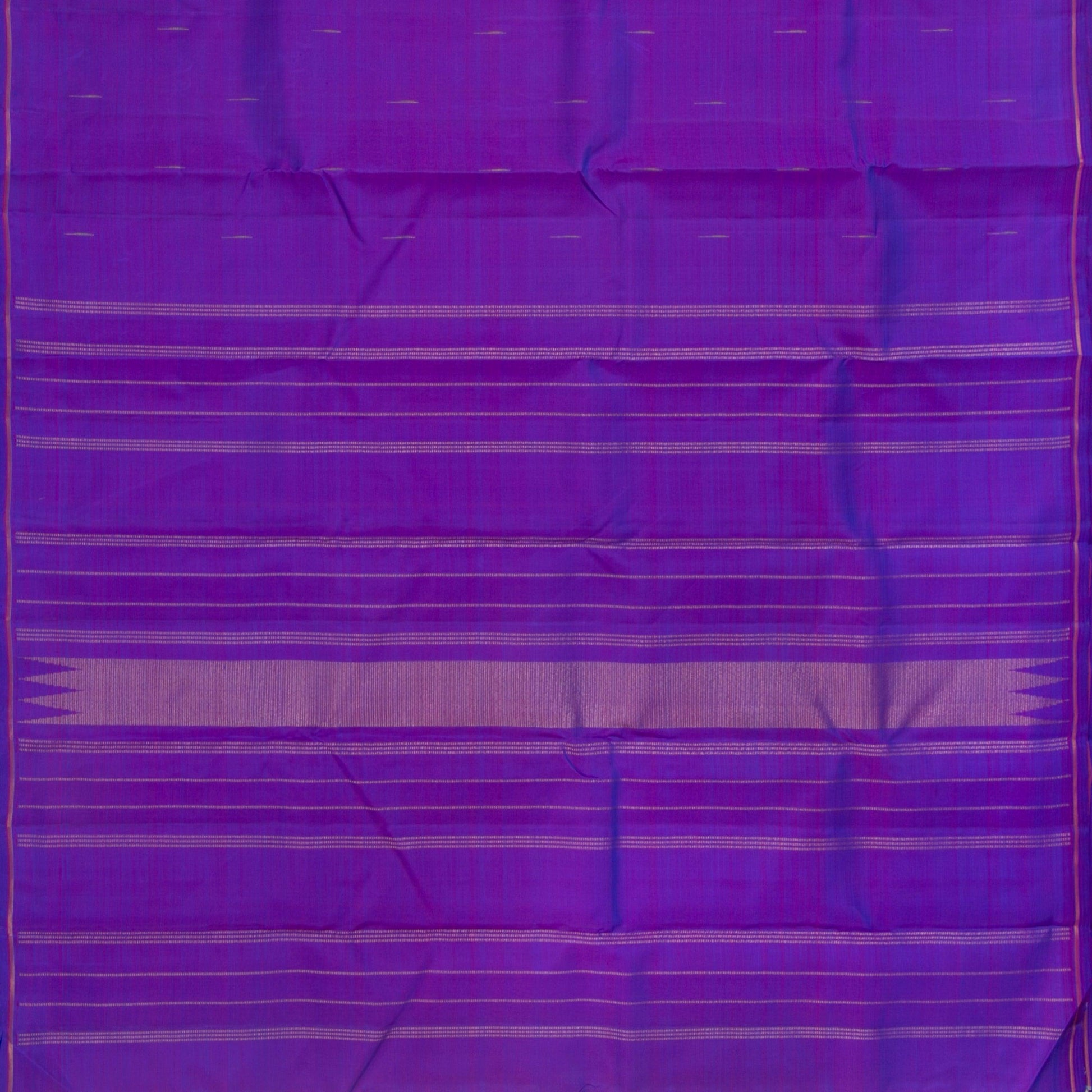 Purple Kanchipuram Borderless Silk Saree Handwoven Pure Silk Pure Zari For Festive Wear PV GTA 103 - Silk Sari - Panjavarnam PV GTA 103