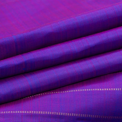 Purple Kanchipuram Borderless Silk Saree Handwoven Pure Silk Pure Zari For Festive Wear PV GTA 103 - Silk Sari - Panjavarnam PV GTA 103