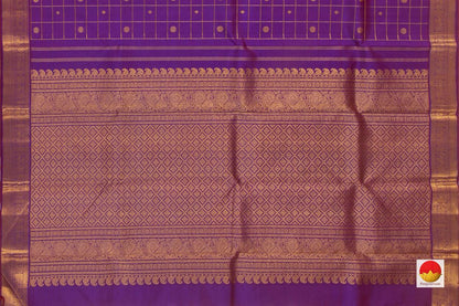 Purple Kanchipuram Silk Saree Handwoven Pure Silk Pure Zari For Wedding Wear PV NYC 821 - Silk Sari - Panjavarnam