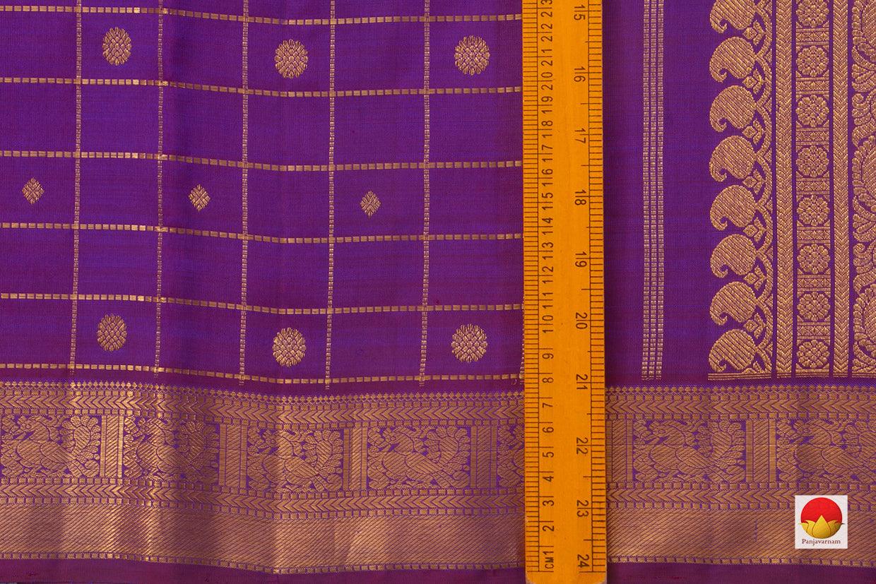 Purple Kanchipuram Silk Saree Handwoven Pure Silk Pure Zari For Wedding Wear PV NYC 821 - Silk Sari - Panjavarnam
