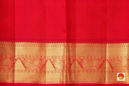 Purple Kanchipuram Silk Saree With A Contrast Red Border Handwoven Pure Silk Pure Zari For Wedding Wear PV NYC 944 - Silk Sari - Panjavarnam