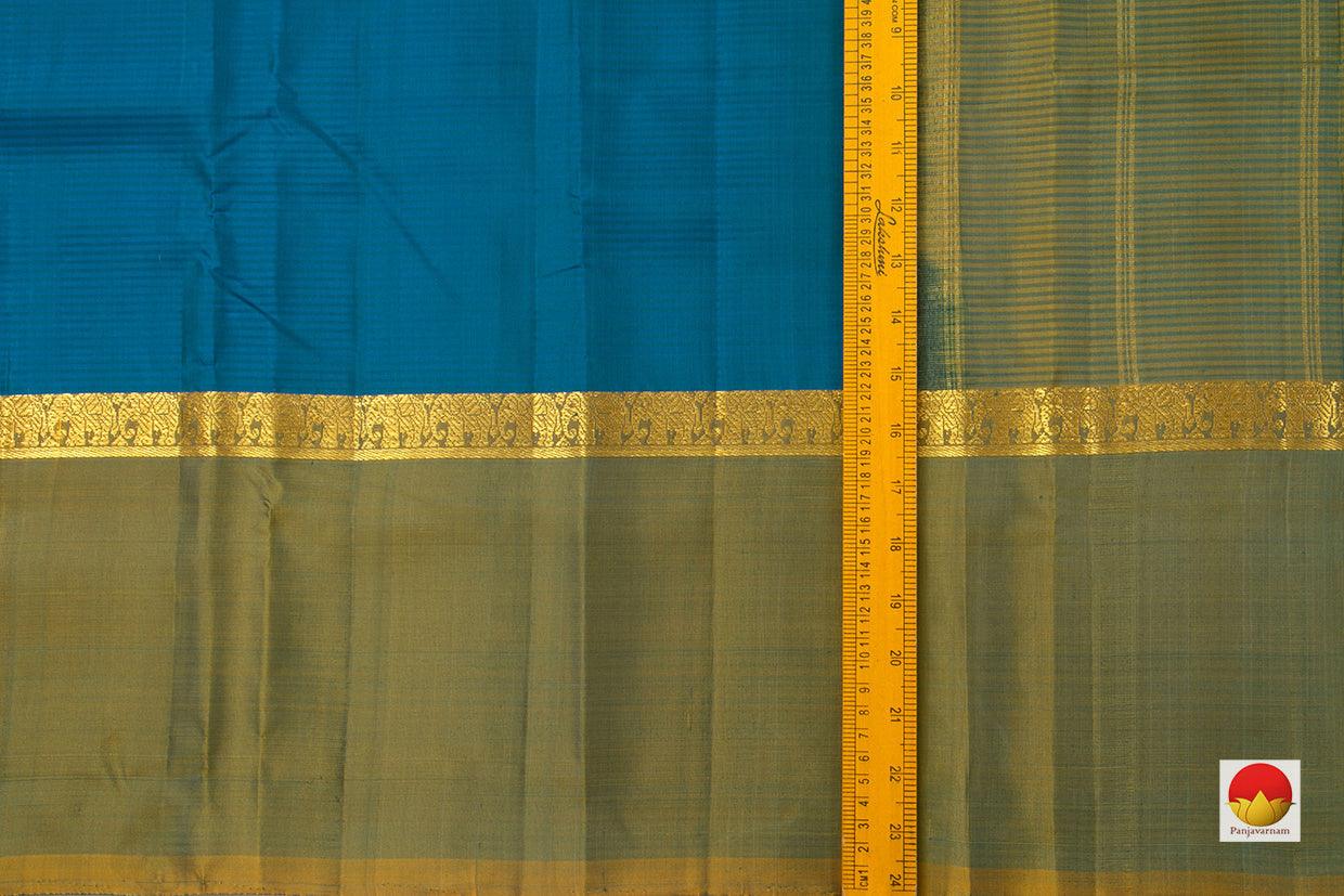 Ramar Blue Kanchipuram Silk Saree Handwoven Pure Silk Pure Zari For Festive Wear PV KNN 102 - Silk Sari - Panjavarnam