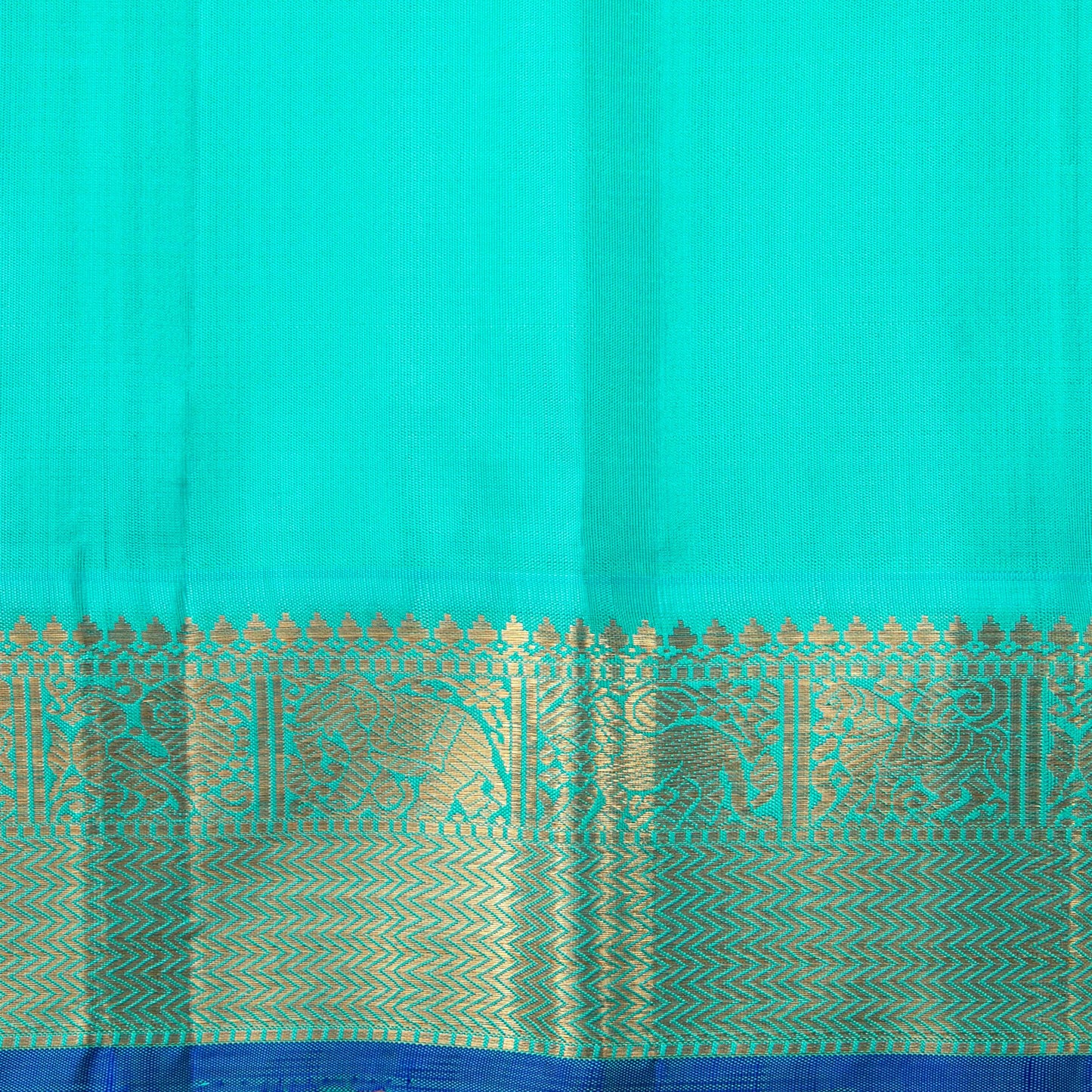 Red And Anandha Blue Kanchipuram Silk Saree For Festive Wear PV J 5205 - Silk Sari - Panjavarnam PV J 5205