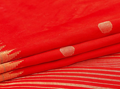 Red Handwoven Paithani Silk Saree Single Muniya Border Pure Silk PV MG 2024 - Paithani Saree - Panjavarnam
