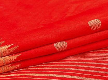 Red Handwoven Paithani Silk Saree Single Muniya Border Pure Silk PV MG 2024 - Paithani Saree - Panjavarnam PV MG 2024