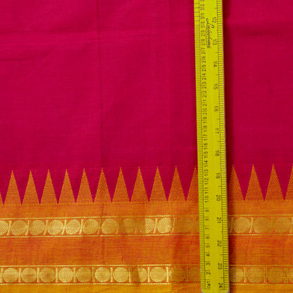Red Kanchi Cotton Saree Ganga Jamuna Border PV MM KC 114 - Cotton Saree - Panjavarnam PV MM KC 114