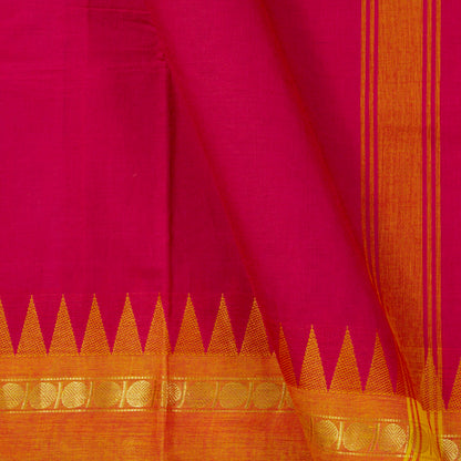 Red Kanchi Cotton Saree Ganga Jamuna Border PV MM KC 114 - Cotton Saree - Panjavarnam PV MM KC 114