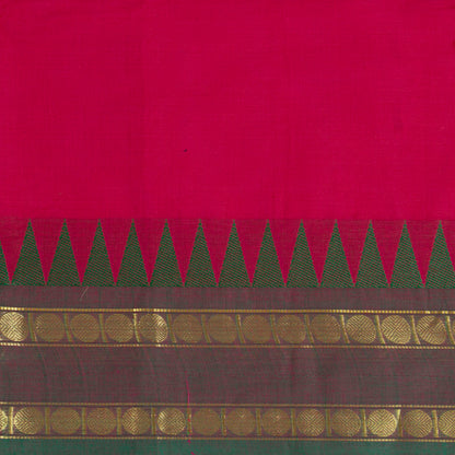 Red Kanchi Cotton Saree Ganga Jamuna Border PV MM KC 114 - Cotton Saree - Panjavarnam PV MM KC 114