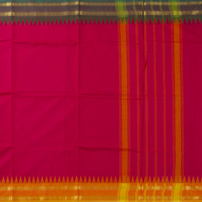 Red Kanchi Cotton Saree Ganga Jamuna Border PV MM KC 114 - Cotton Saree - Panjavarnam PV MM KC 114