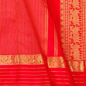 Red Kanchipuram Silk Saree For Wedding Wear PV NYC 1356 - Silk Sari - Panjavarnam PV NYC 1356