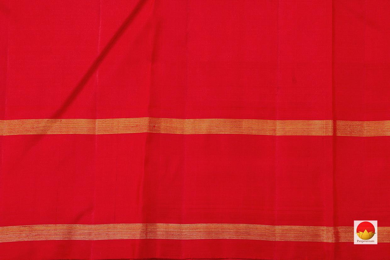 Red Kanchipuram Silk Saree With Rettai Pettu Border Handwoven Pure Silk Pure Zari For Wedding Wear PV NYC 653 - Silk Sari - Panjavarnam