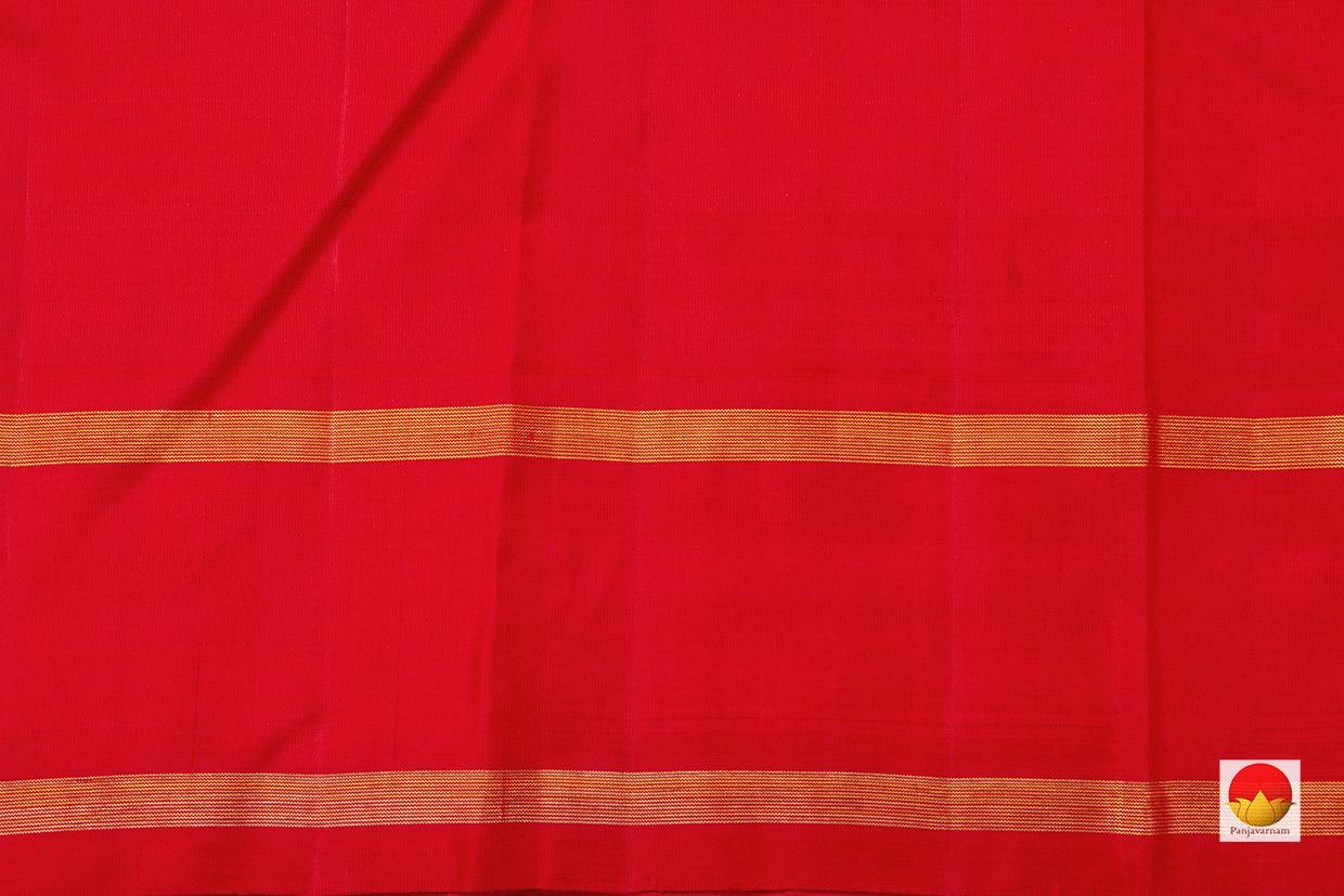 Red Kanchipuram Silk Saree With Rettai Pettu Border Handwoven Pure Silk Pure Zari For Wedding Wear PV NYC 653 - Silk Sari - Panjavarnam PV NYC 653