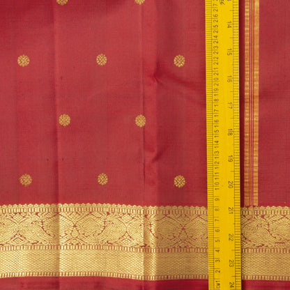 Red Kanchipuram Silk Saree With Small Border Handwoven Pure Silk For Festive Wear PV 2035 - Silk Sari - Panjavarnam PV 2035